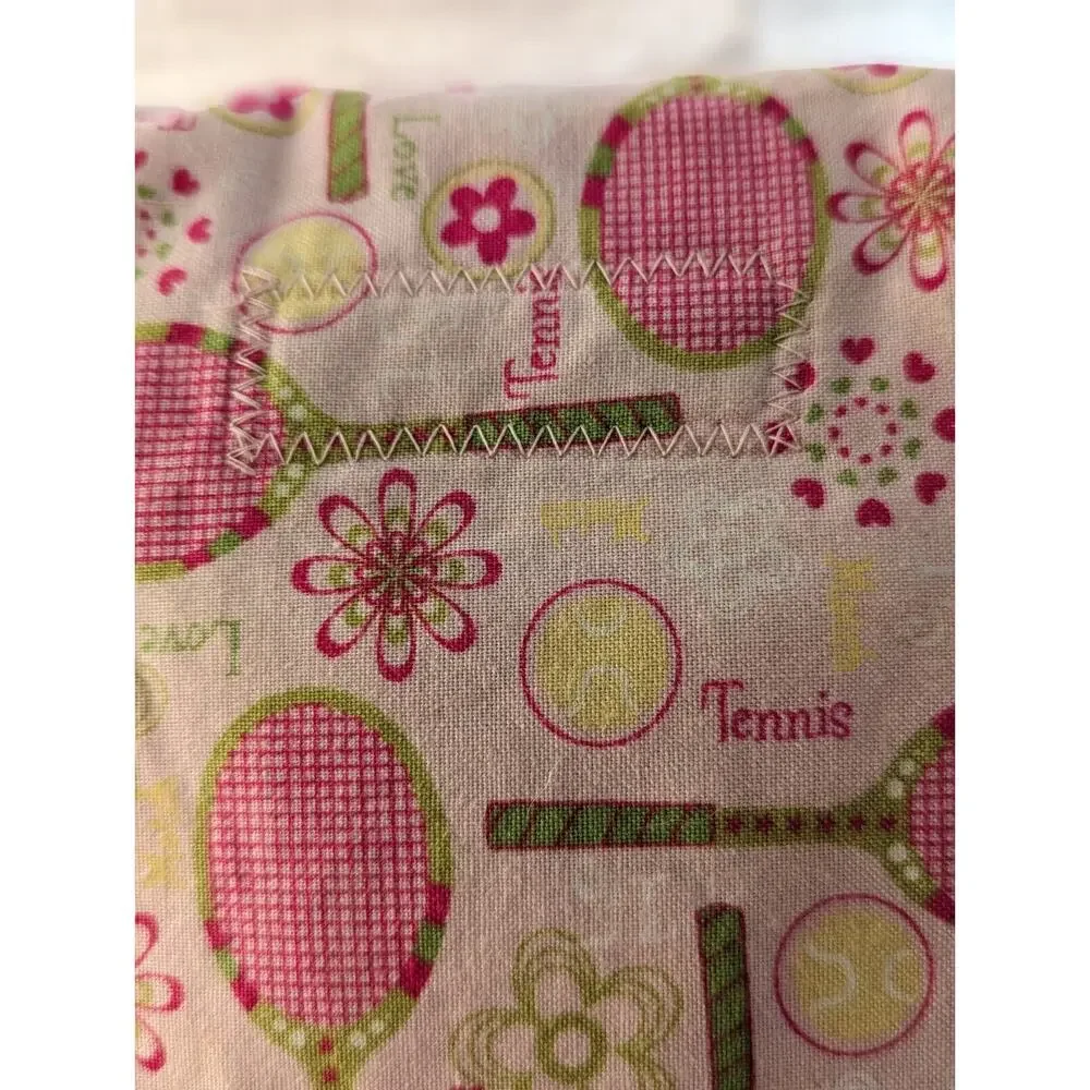 Tennis bag small pink Pattern Handmade For Essentials.Crossbody Strap 7.5x7.5x2